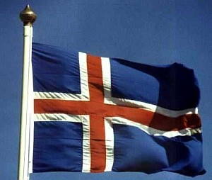 Isländische Fahne.