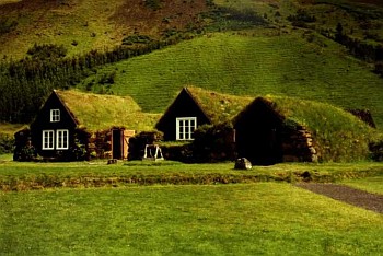 Alte Häuser auf Island.