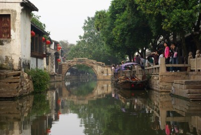 Kanal in der Wasserstadt Zhou Zhuang.