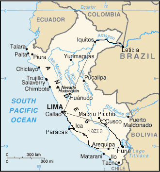 Unsere Reiseroute in Peru.