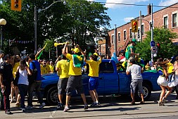 Brasilianische Fußballfans.