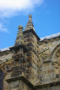 Kunstvolle Verzierung an der Roslynn Chapel.