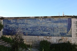 Wandkacheln vor der Santa Luzia (Lissabon).
