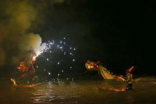 Traditionelles Wasserpuppentheater in Hanoi.