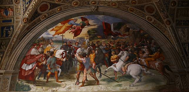 Begegnung Leos' des Großen mit Attila von Raffaello Santi (1513-1514).