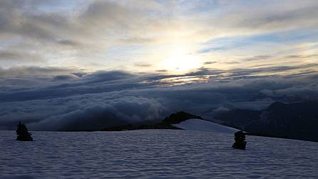 Auf dem Weg nach oben hielten die Wolken noch gebührenden Abstand.